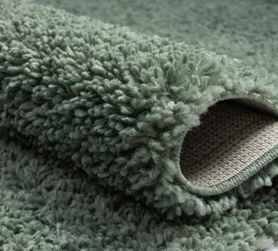 Myflair Möbel & Accessoires Set slaapkamerkleedjes met hoge pool My Shaggy uni-kleuren licht glanzend extra fluffy loper-set - Foto 4