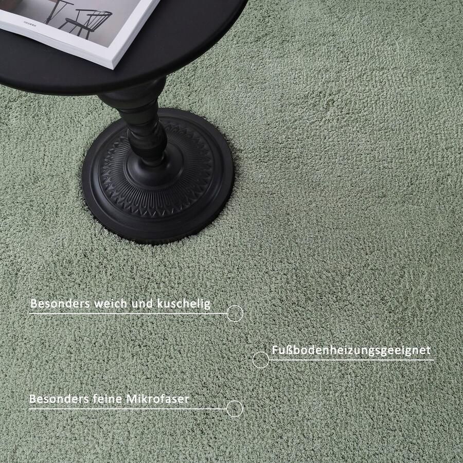 My home Set slaapkamerkleedjes met hoge pool Microvezeltapijt Magong bijzonder zacht zeer fijne pool uni unikleurig slaapkamerkleed loperset slaapkamer kinderkamer - Foto 5