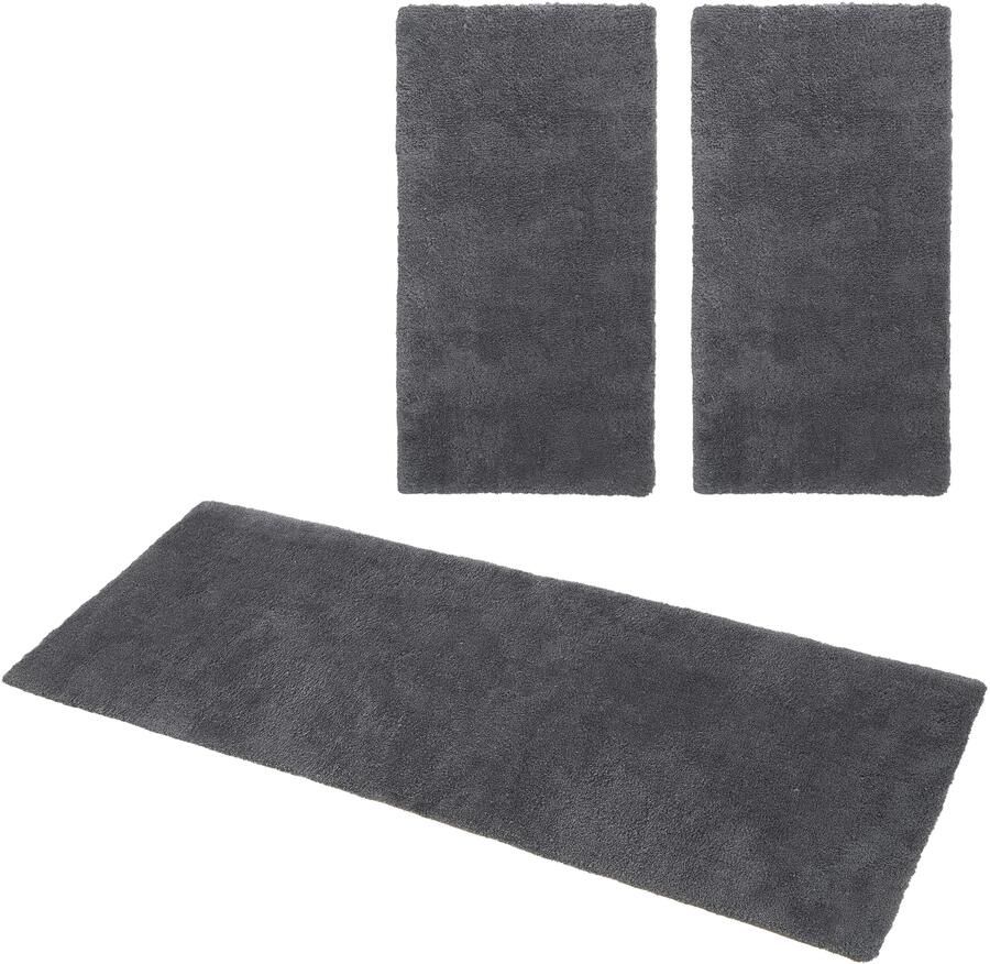 My home Set slaapkamerkleedjes met hoge pool Microvezeltapijt Magong bijzonder zacht zeer fijne pool uni unikleurig slaapkamerkleed loperset slaapkamer kinderkamer - Foto 5