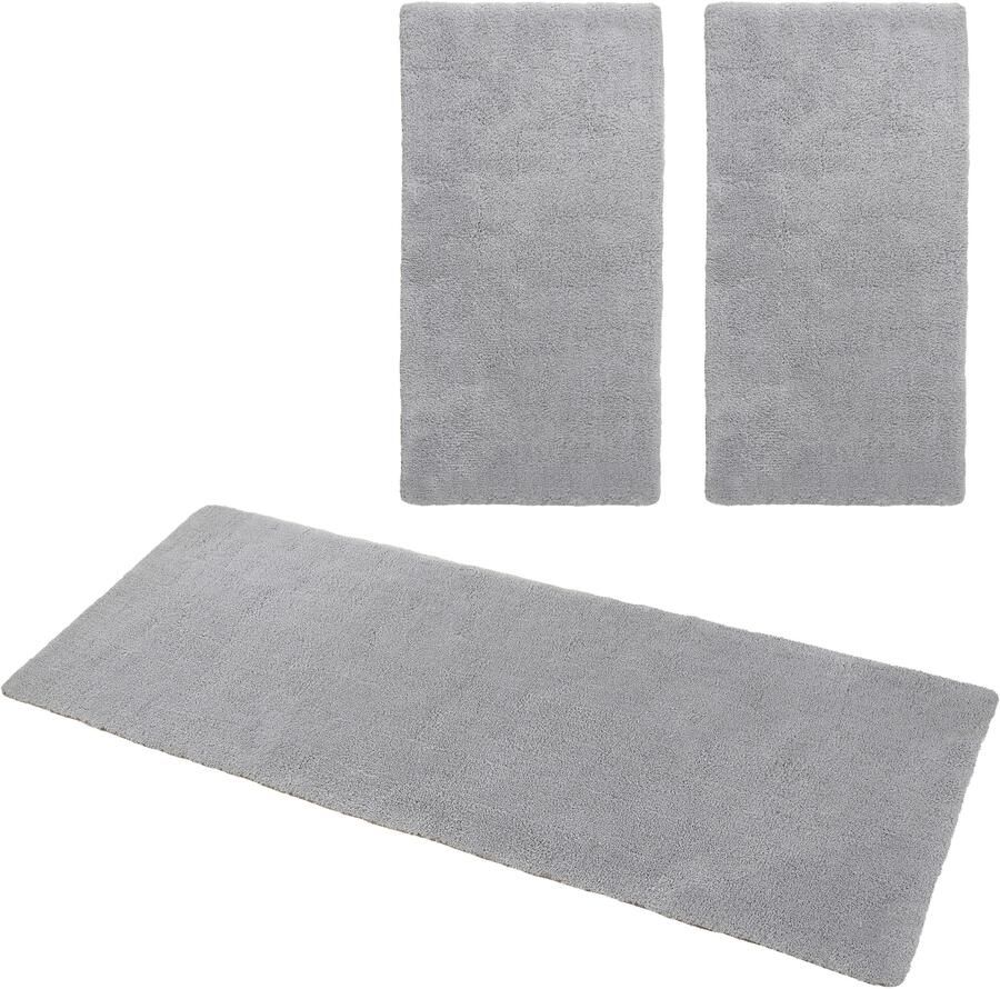 My home Set slaapkamerkleedjes met hoge pool Microvezeltapijt Magong bijzonder zacht zeer fijne pool uni unikleurig slaapkamerkleed loperset slaapkamer kinderkamer - Foto 5