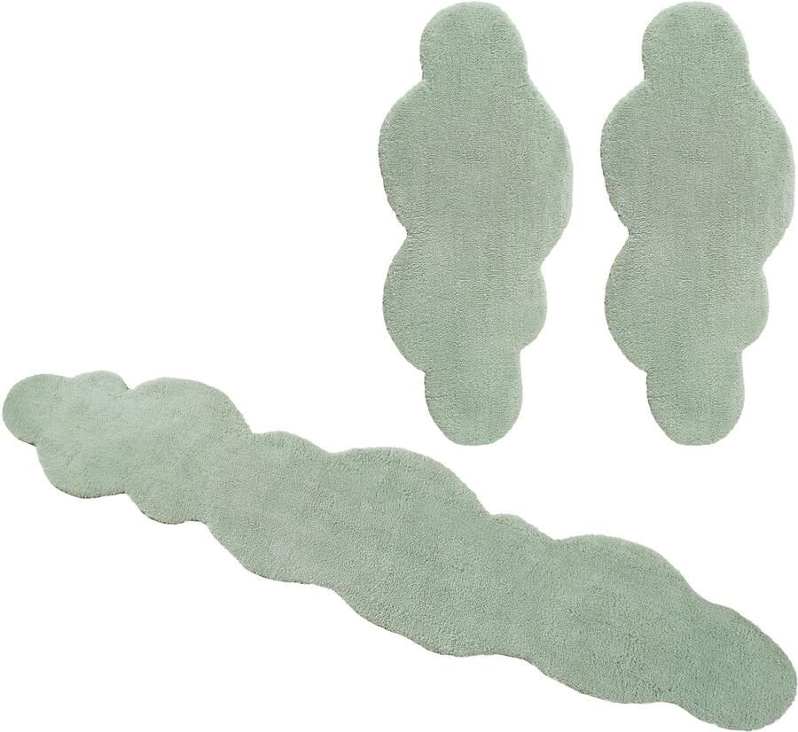 My home Set slaapkamerkleedjes Microvezeltapijt Magong bijzonder zacht zeer fijne pool Wolkvorm uni slaapkamerkleed loperset slaapkamer kinderkamer - Foto 5