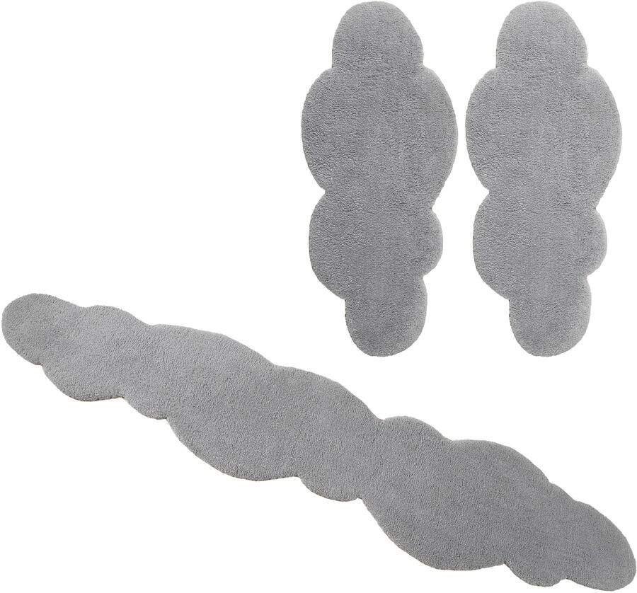 My home Set slaapkamerkleedjes Microvezeltapijt Magong bijzonder zacht zeer fijne pool Wolkvorm uni slaapkamerkleed loperset slaapkamer kinderkamer