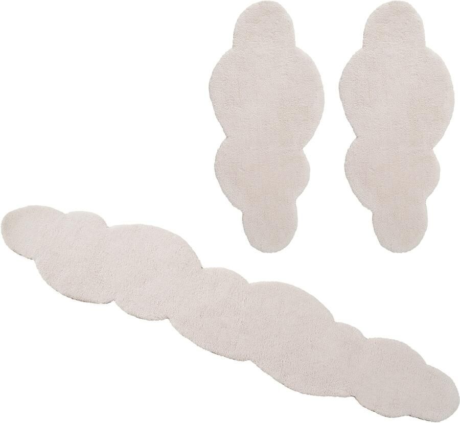 My home Set slaapkamerkleedjes Microvezeltapijt Magong bijzonder zacht zeer fijne pool Wolkvorm uni slaapkamerkleed loperset slaapkamer kinderkamer - Foto 5