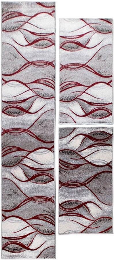 My home Set slaapkamerkleedjes Tritom met bijzonder zachte pool kortpolig modern golvenmotief - Foto 5