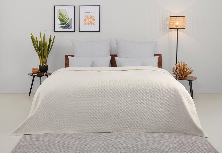 My home Sprei Annika gestikte sprei van 50% gerecycled katoen - Foto 3