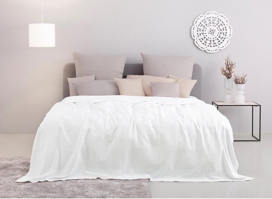 My home Sprei Mira lichte sprei van 100% katoen uni foulard zonder vulling - Foto 4