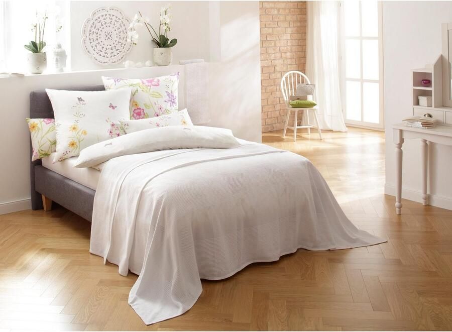 My home Sprei Mira lichte sprei van 100% katoen uni foulard zonder vulling - Foto 3