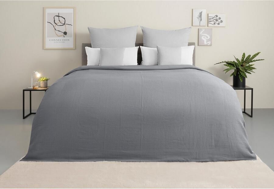 My home Sprei Mira lichte sprei van 100% katoen uni foulard zonder vulling - Foto 2