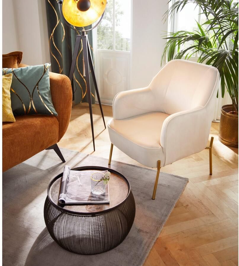 My home Staande lamp Elenoire Staande lamp hoogte verstelbaar zwart goudkleur