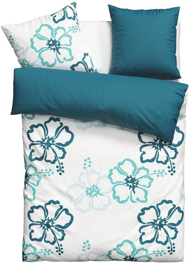My home Tweezijdig te gebruiken overtrekset Litschi vanaf maat 135x200 cm met bloemen in 2 kwaliteiten verkrijgbaar hawaii (2-delig) - Foto 6