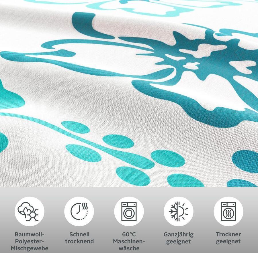 My home Tweezijdig te gebruiken overtrekset Litschi vanaf maat 135x200 cm met bloemen in 2 kwaliteiten verkrijgbaar hawaii (2-delig) - Foto 3