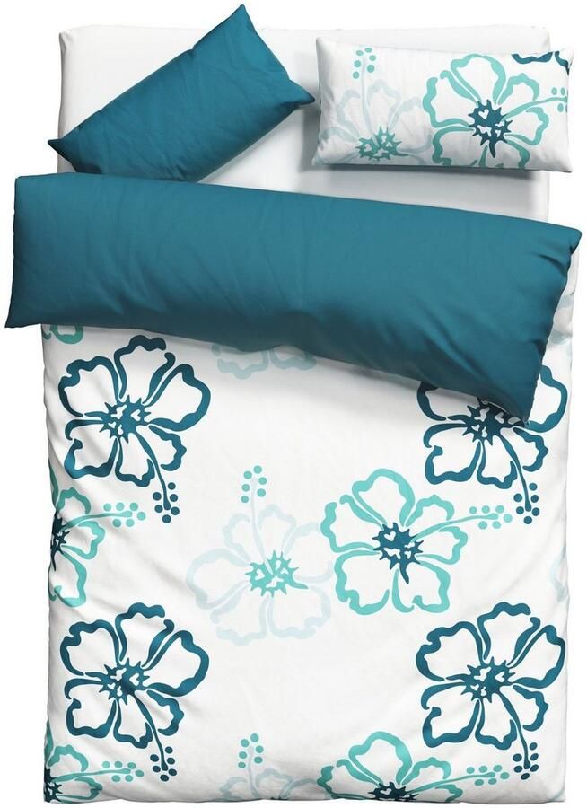 My home Tweezijdig te gebruiken overtrekset Litschi vanaf maat 135x200 cm met bloemen in 2 kwaliteiten verkrijgbaar hawaii (2-delig) - Foto 5