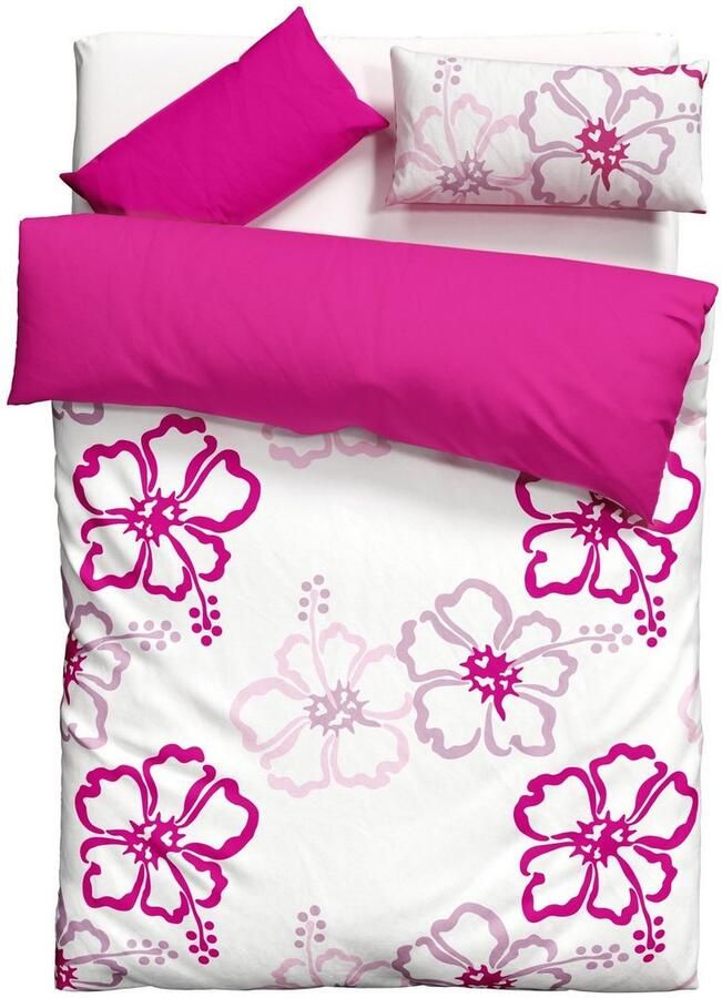 My home Tweezijdig te gebruiken overtrekset Litschi vanaf maat 135x200 cm met bloemen in 2 kwaliteiten verkrijgbaar hawaii (2-delig) - Foto 5