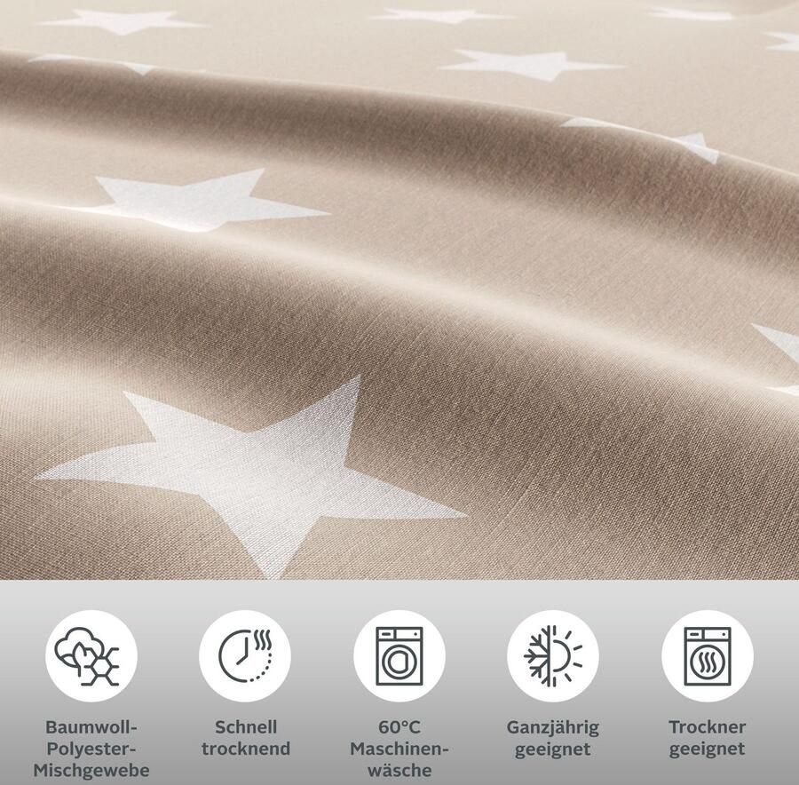 My home Tweezijdig te gebruiken overtrekset Stella Dekbedovertrek met sterretjes kerst winter - Foto 3