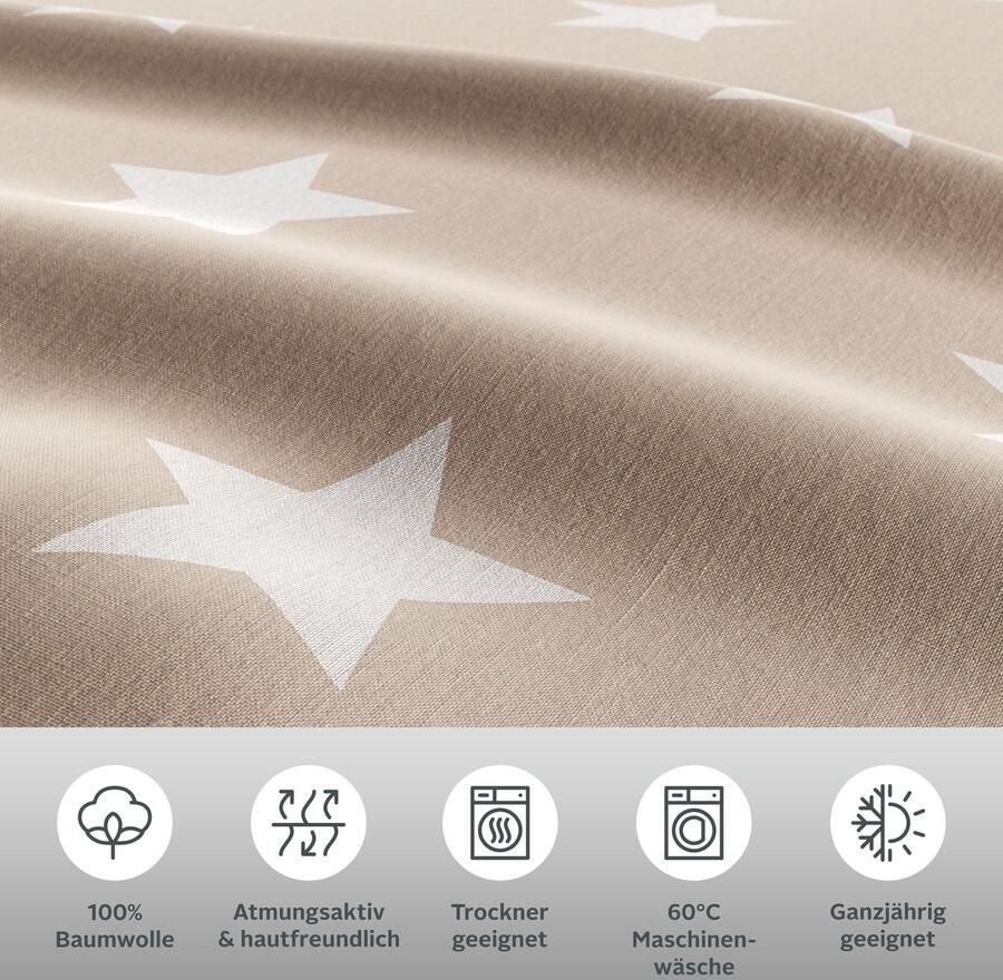 My home Tweezijdig te gebruiken overtrekset Stella Dekbedovertrek met sterretjes kerst winter - Foto 4