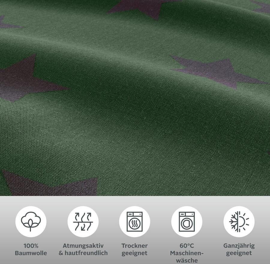 My home Tweezijdig te gebruiken overtrekset Stella Dekbedovertrek met sterretjes kerst winter - Foto 2