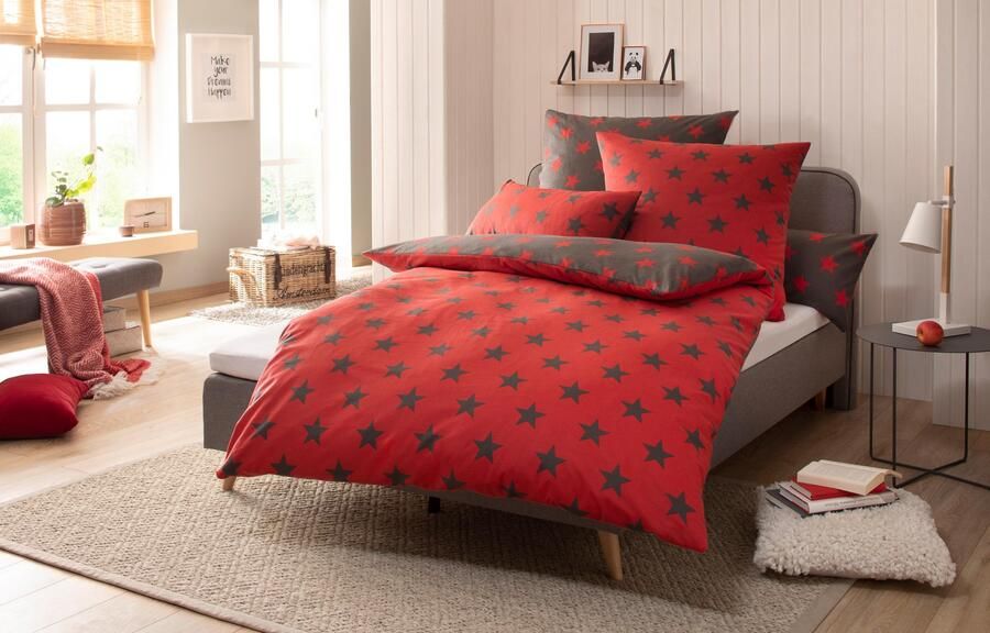 My home Tweezijdig te gebruiken overtrekset Stella Dekbedovertrek met sterretjes kerst winter - Foto 7