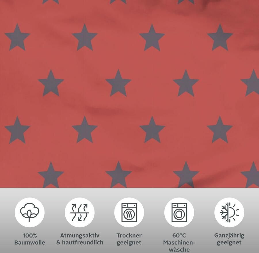 My home Tweezijdig te gebruiken overtrekset Stella Dekbedovertrek met sterretjes kerst winter - Foto 3