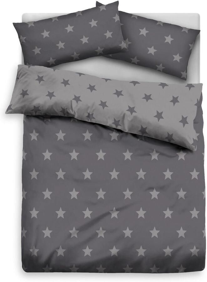 My home Tweezijdig te gebruiken overtrekset Stella Dekbedovertrek met sterretjes kerst winter - Foto 4