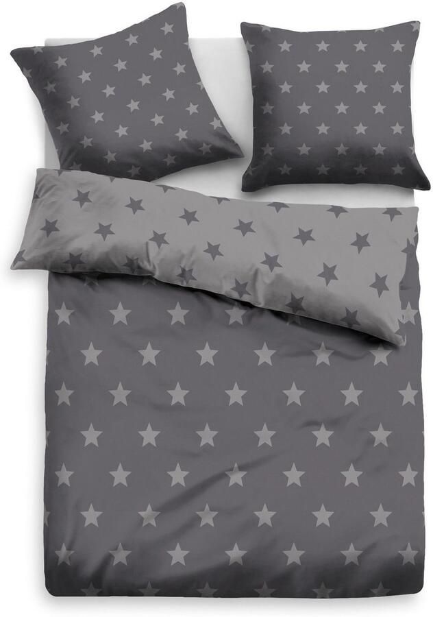 My home Tweezijdig te gebruiken overtrekset Stella Dekbedovertrek met sterretjes kerst winter - Foto 5