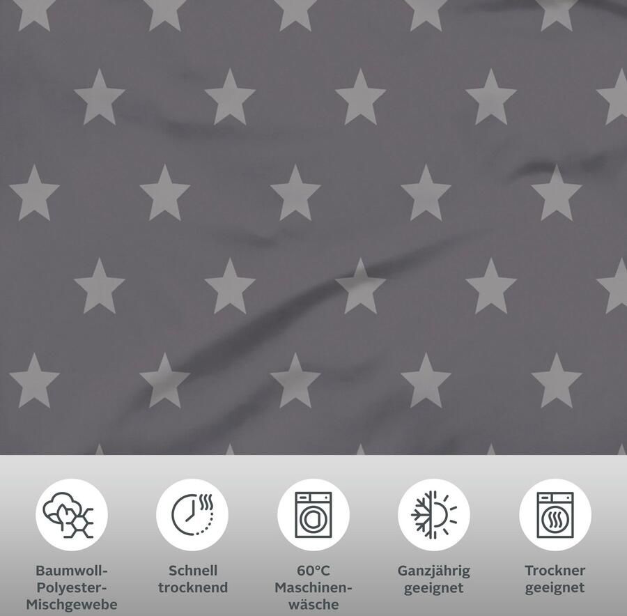 My home Tweezijdig te gebruiken overtrekset Stella Dekbedovertrek met sterretjes kerst winter - Foto 2