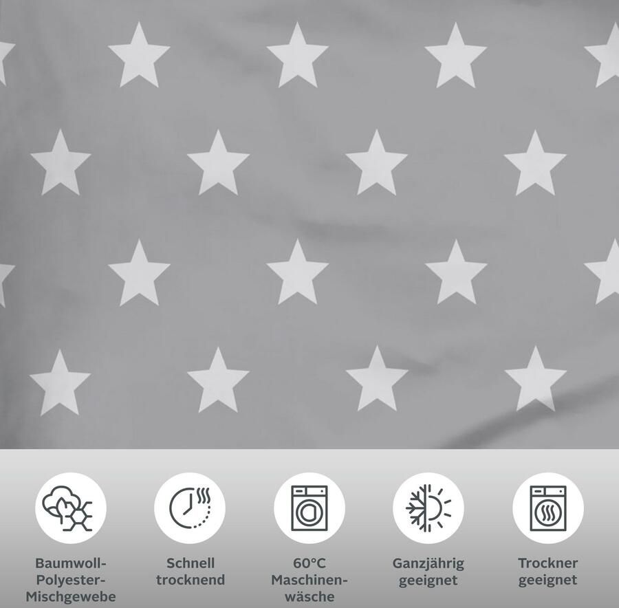 My home Tweezijdig te gebruiken overtrekset Stella Dekbedovertrek met sterretjes kerst winter - Foto 3