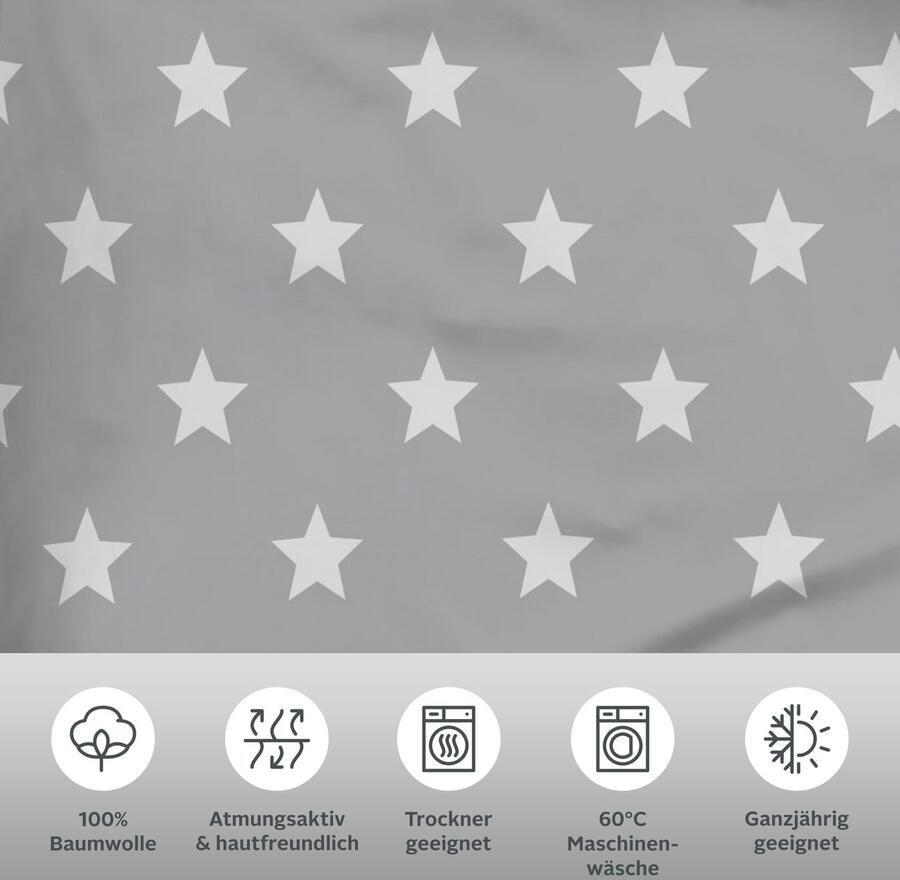 My home Tweezijdig te gebruiken overtrekset Stella Dekbedovertrek met sterretjes kerst winter - Foto 4