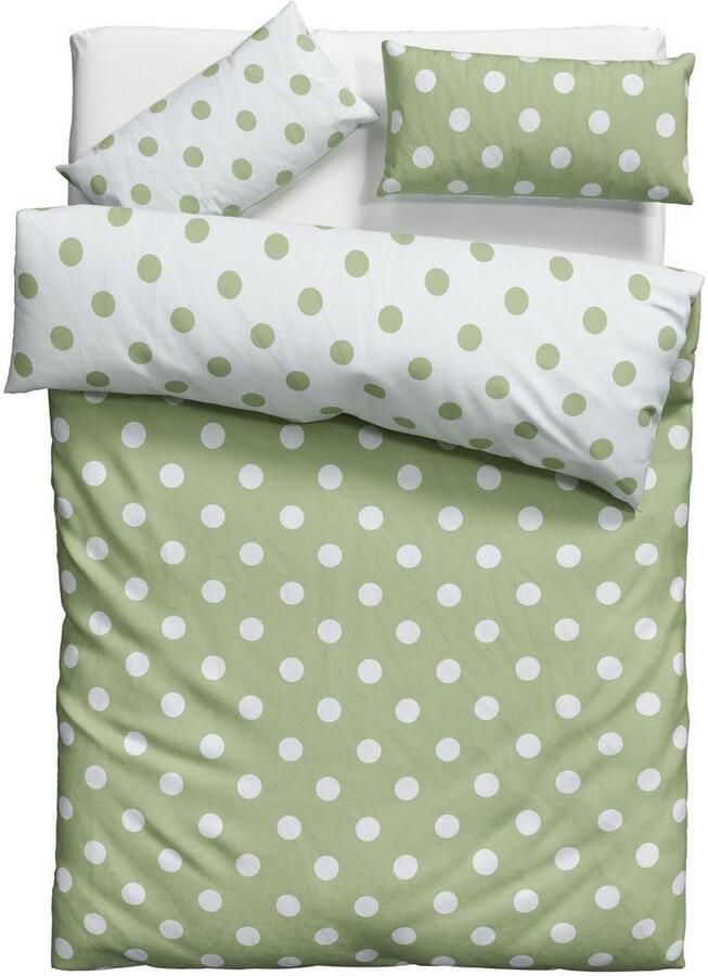 My home Tweezijdig te gebruiken overtrekset Stippen vanaf maat 135x200 cm van gerecycled materiaal beddengoed met stippen (2-delig) - Foto 4