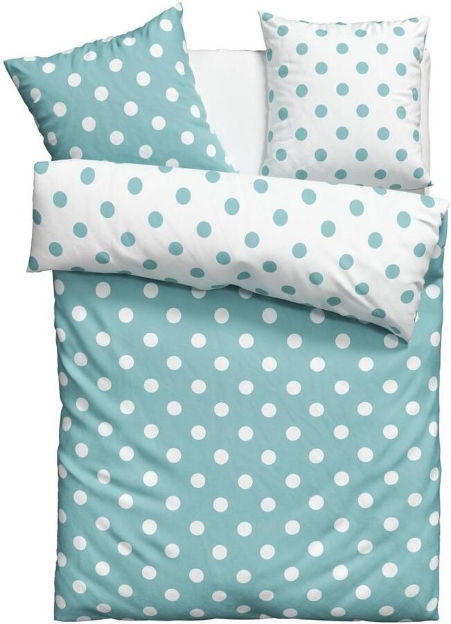 My home Tweezijdig te gebruiken overtrekset Stippen vanaf maat 135x200 cm van gerecycled materiaal beddengoed met stippen (2-delig) - Foto 4