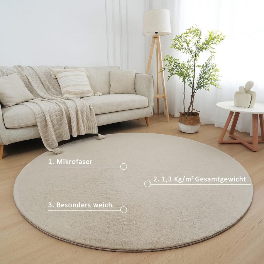 My home Vachtvloerkleed Balu kunstbont tapijt modern Konijnenbont-gevoel lange pool slaapkamer woonkamer kinderkamer - Foto 2