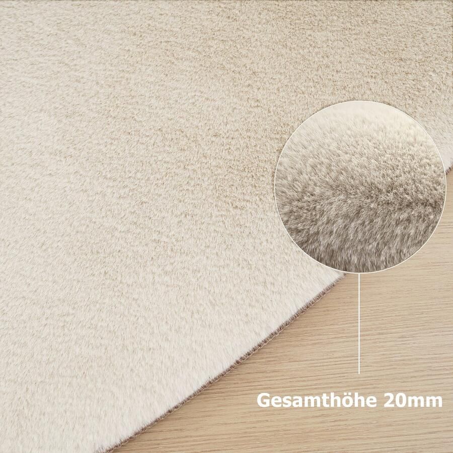 My home Vachtvloerkleed Balu kunstbont tapijt modern Konijnenbont-gevoel lange pool slaapkamer woonkamer kinderkamer - Foto 3