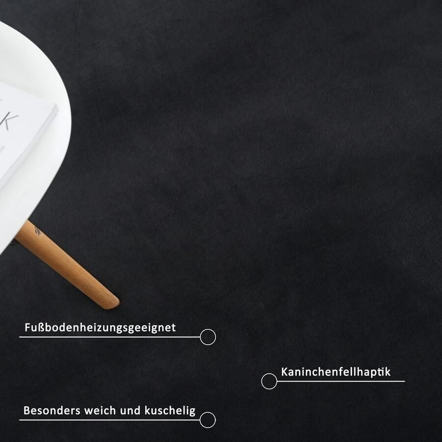 My home Vachtvloerkleed Balu kunstbont tapijt modern Konijnenbont-gevoel lange pool slaapkamer woonkamer kinderkamer - Foto 3