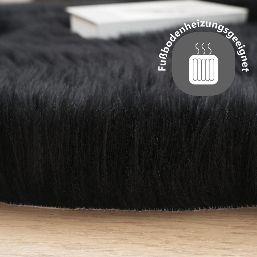 My home Vachtvloerkleed Dena hoogpolige tapijten Imitatiebont zacht unikleuren woonkamer slaapkamer eetkamer - Foto 2