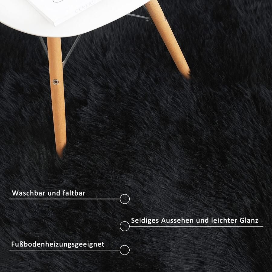 My home Vachtvloerkleed Dena hoogpolige tapijten Imitatiebont zacht unikleuren woonkamer slaapkamer eetkamer - Foto 4