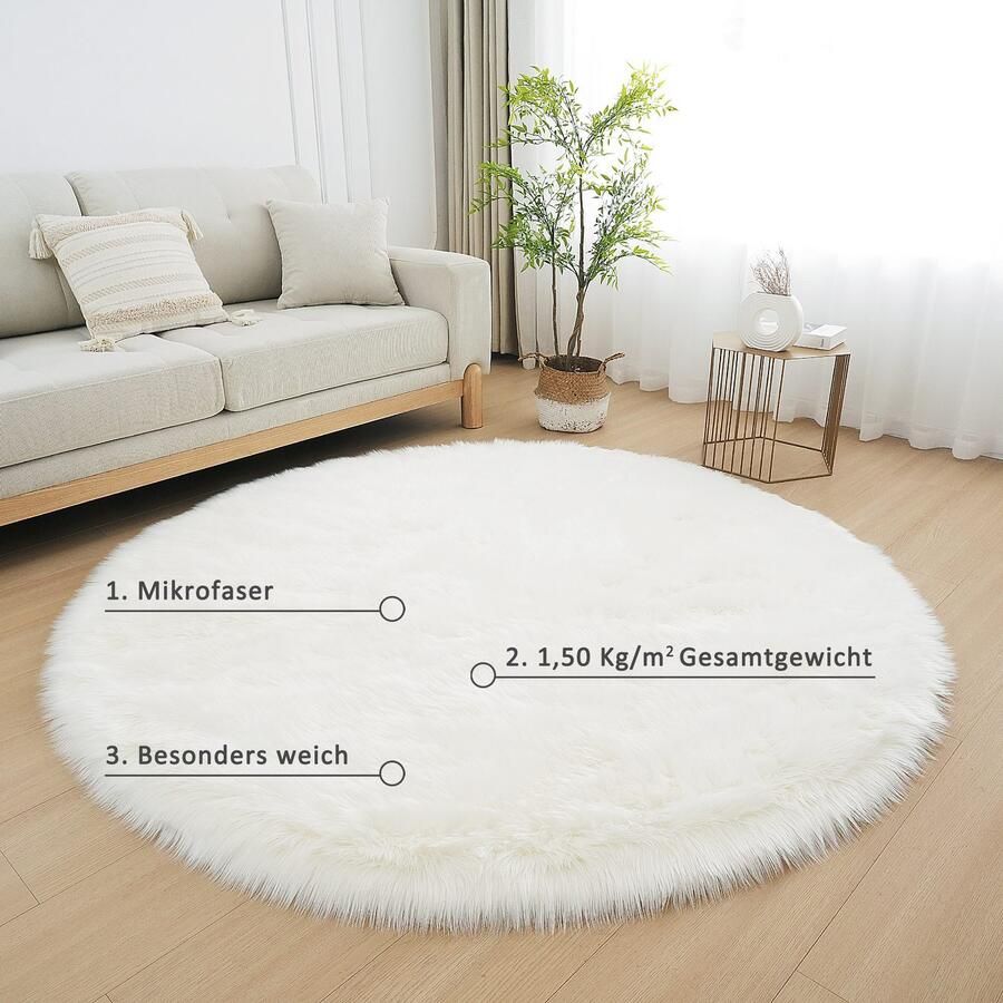 My home Vachtvloerkleed Dena hoogpolige tapijten Imitatiebont zacht unikleuren woonkamer slaapkamer eetkamer - Foto 3