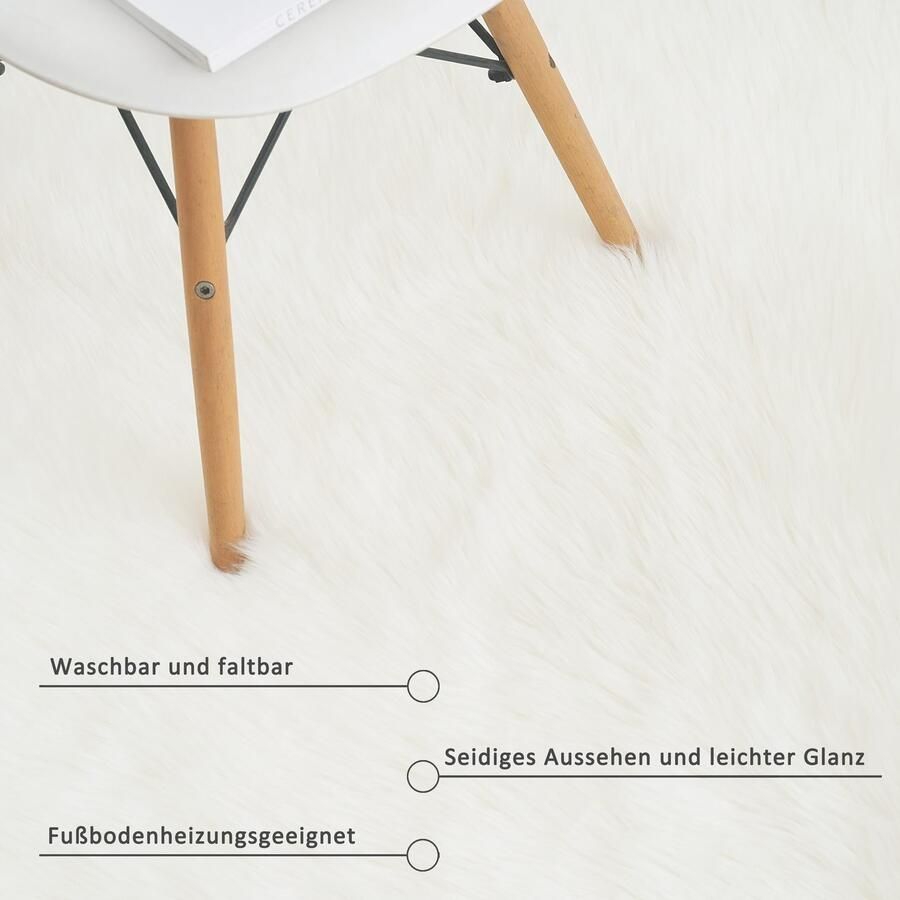 My home Vachtvloerkleed Dena hoogpolige tapijten Imitatiebont zacht unikleuren woonkamer slaapkamer eetkamer - Foto 2