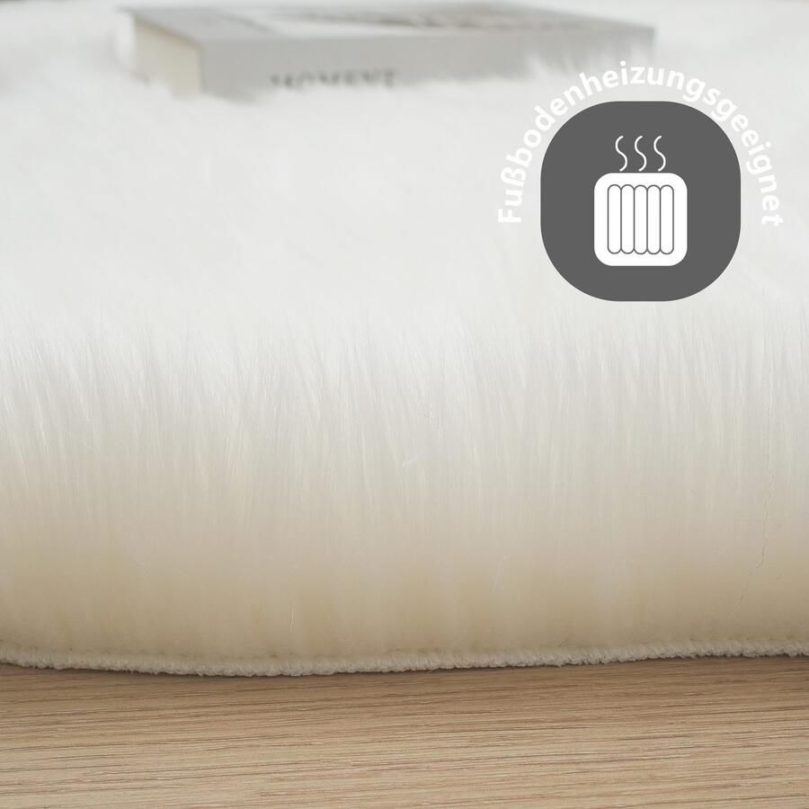 My home Vachtvloerkleed Dena tapijten vachtvorm wasbaar Imitatiebont zacht unikleuren woonkamer slaapkamer eetkamer - Foto 2