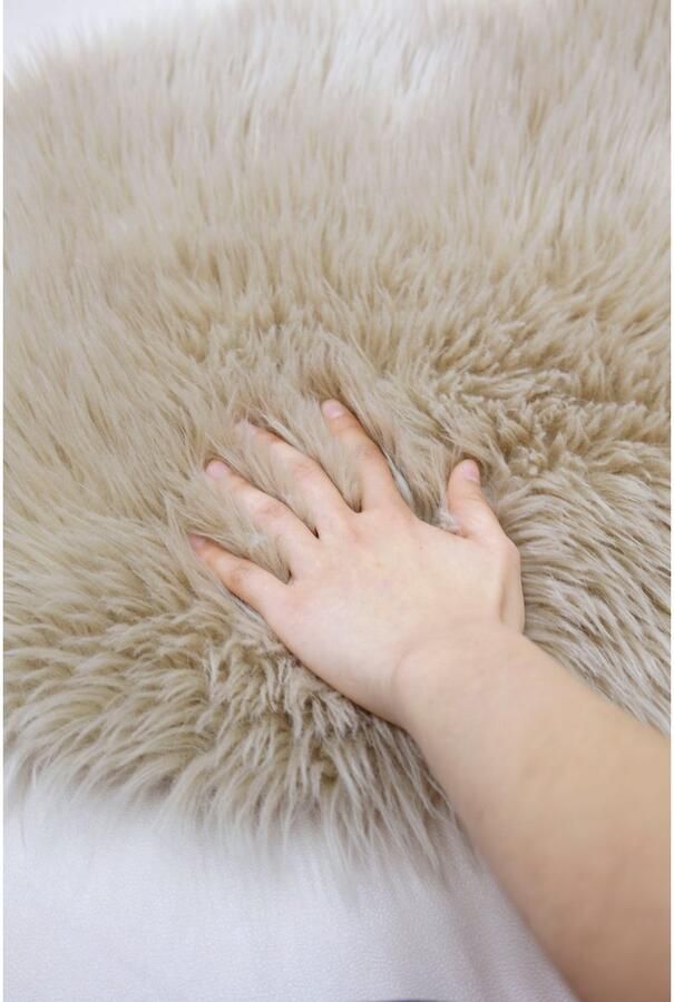 My home Vachtvloerkleed Dena tapijten vachtvorm wasbaar Imitatiebont zacht unikleuren woonkamer slaapkamer eetkamer - Foto 11