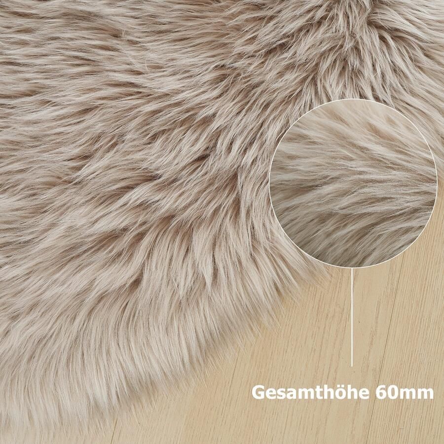 My home Vachtvloerkleed Dena tapijten vachtvorm wasbaar Imitatiebont zacht unikleuren woonkamer slaapkamer eetkamer - Foto 2