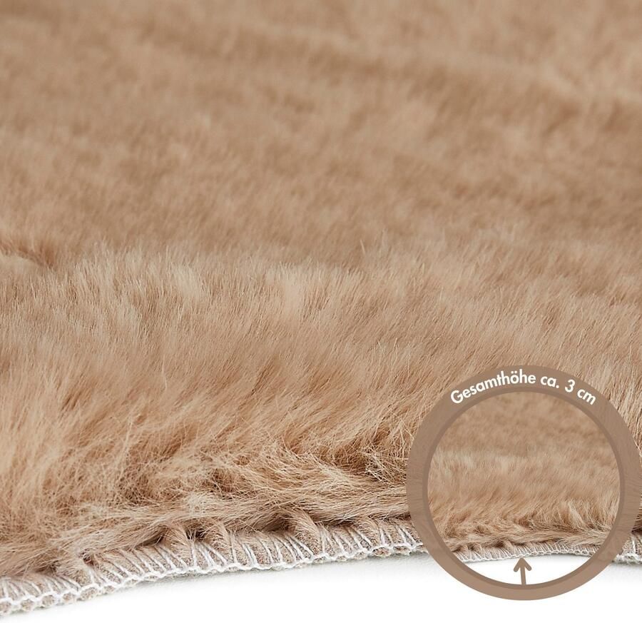 My home Vachtvloerkleed Lugano Kunstbont uni kleuren zacht & knuffelig ook als 2-set verkrijgbaar - Foto 2