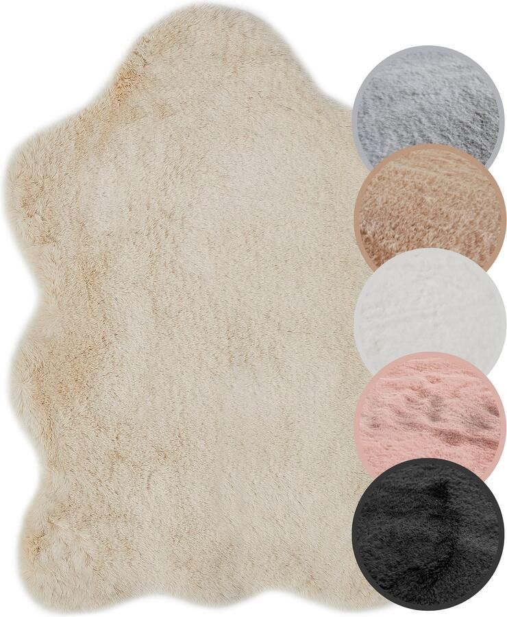 My home Vachtvloerkleed Lugano Kunstbont uni kleuren zacht & knuffelig ook als 2-set verkrijgbaar - Foto 4