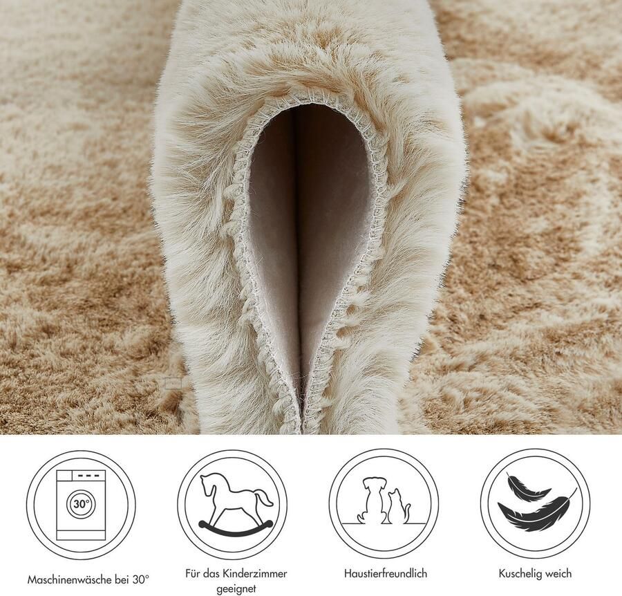 My home Vachtvloerkleed Lugano Kunstbont uni kleuren zacht & knuffelig ook als 2-set verkrijgbaar - Foto 3