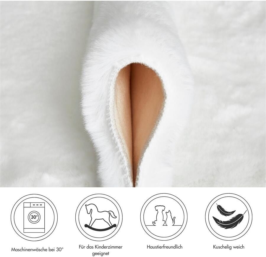 My home Vachtvloerkleed Lugano Kunstbont uni kleuren zacht & knuffelig ook als 2-set verkrijgbaar - Foto 3