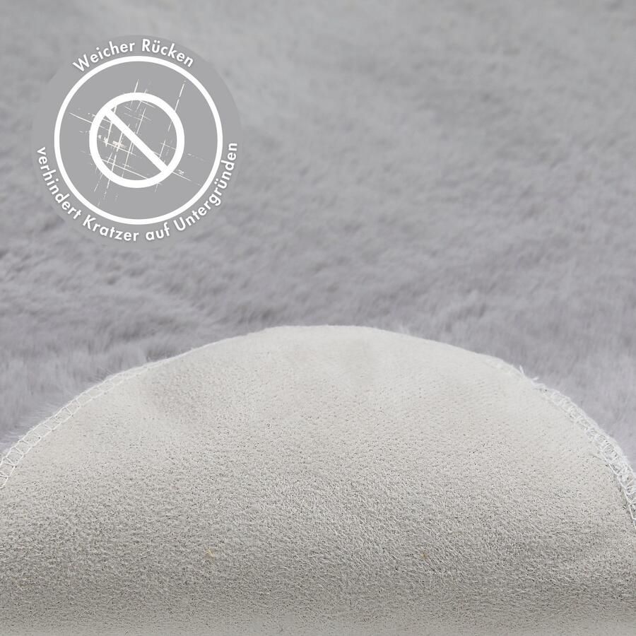 My home Vachtvloerkleed Lugano Kunstbont uni kleuren zacht & knuffelig ook als 2-set verkrijgbaar