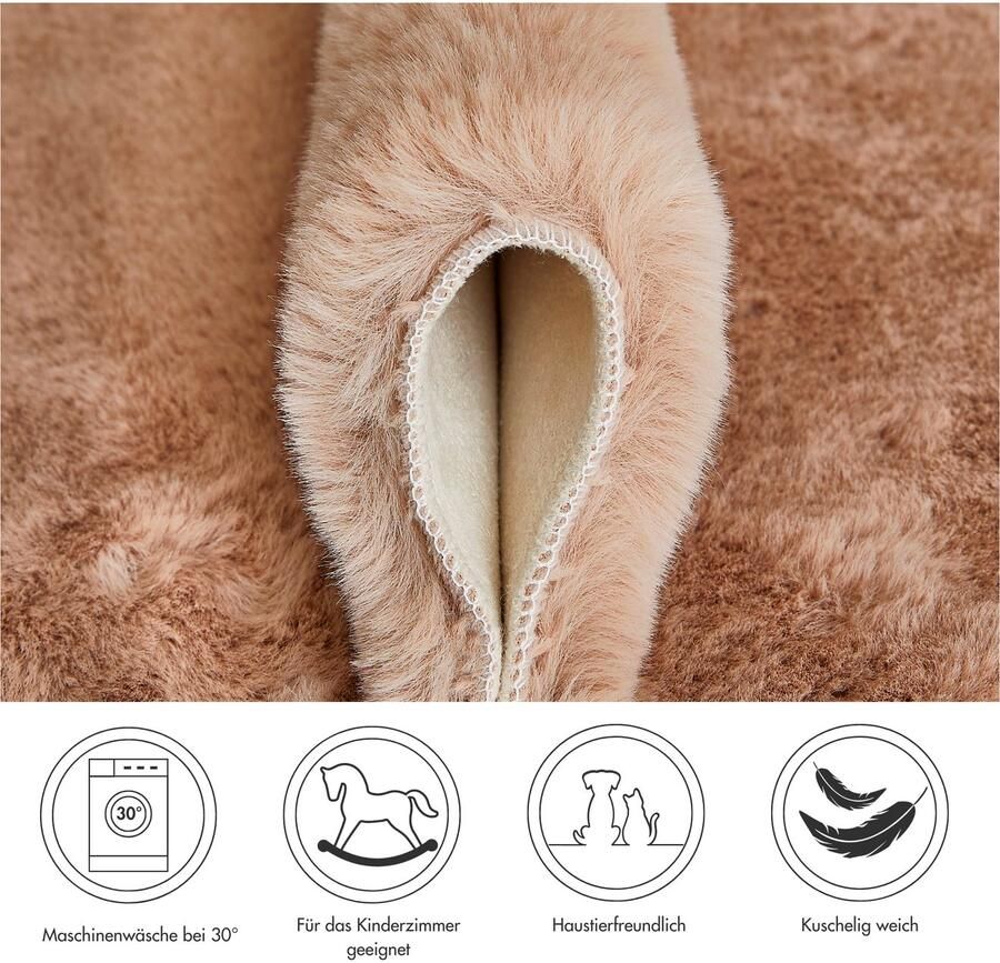 My home Vachtvloerkleed Lugano Kunstbont uni kleuren zacht & knuffelig ook als 2-set verkrijgbaar - Foto 3