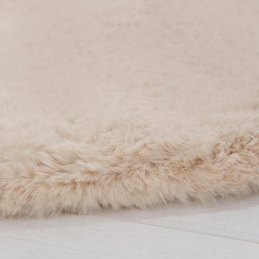 My home Vachtvloerkleed Rabbit imitatiebont konijnenbont-gevoel microvezel bijzonder hoog en pluizig woonkamer slaapkamer kinderkamer