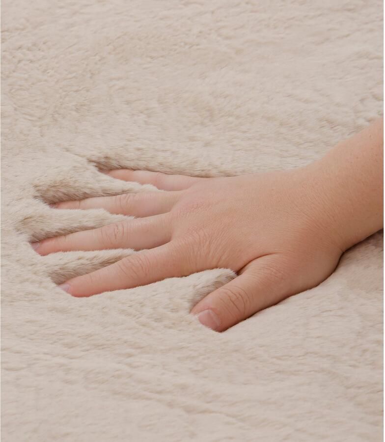 My home Vachtvloerkleed Rabbit imitatiebont konijnenbont-gevoel microvezel bijzonder hoog en pluizig woonkamer slaapkamer kinderkamer - Foto 4