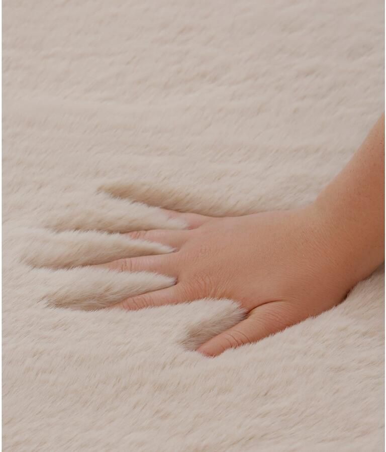 My home Vachtvloerkleed Rabbit imitatiebont konijnenbont-gevoel microvezel bijzonder hoog en fluffy woonkamer slaapkamer gang loper - Foto 3