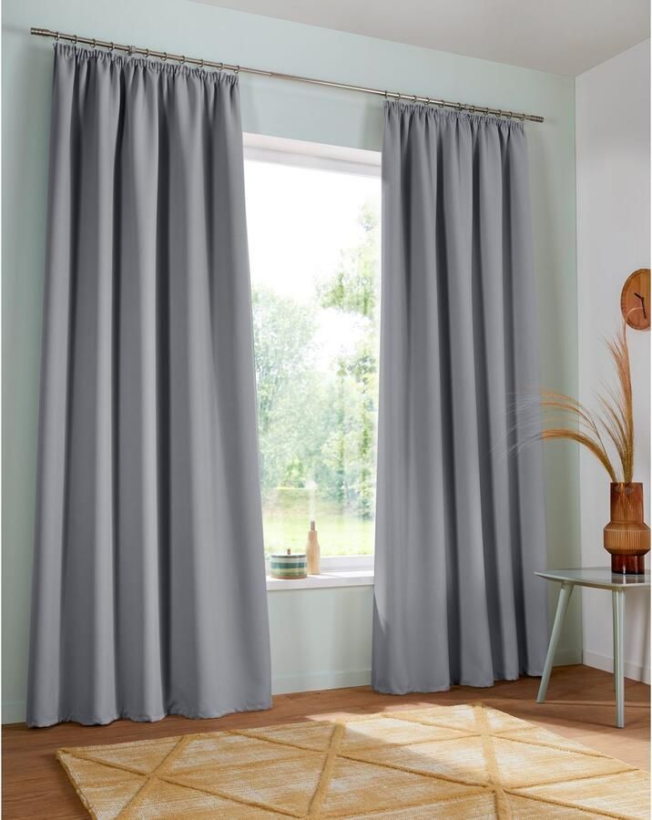 My home Verduisteringsgordijn Solana gordijnen met rimpelband overgordijnen woonkamer modern 2-delige set verduisteringsgordijnen met thermofunctie bestseller effen (2 stuks) - Foto 3