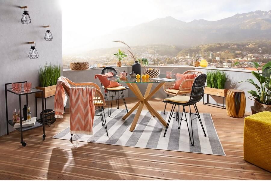 My home Vloerkleed Alan omkeerbaar tapijt dubbelzijdig te gebruiken strepen scandi weerbestendig voor binnen en buiten - Foto 9